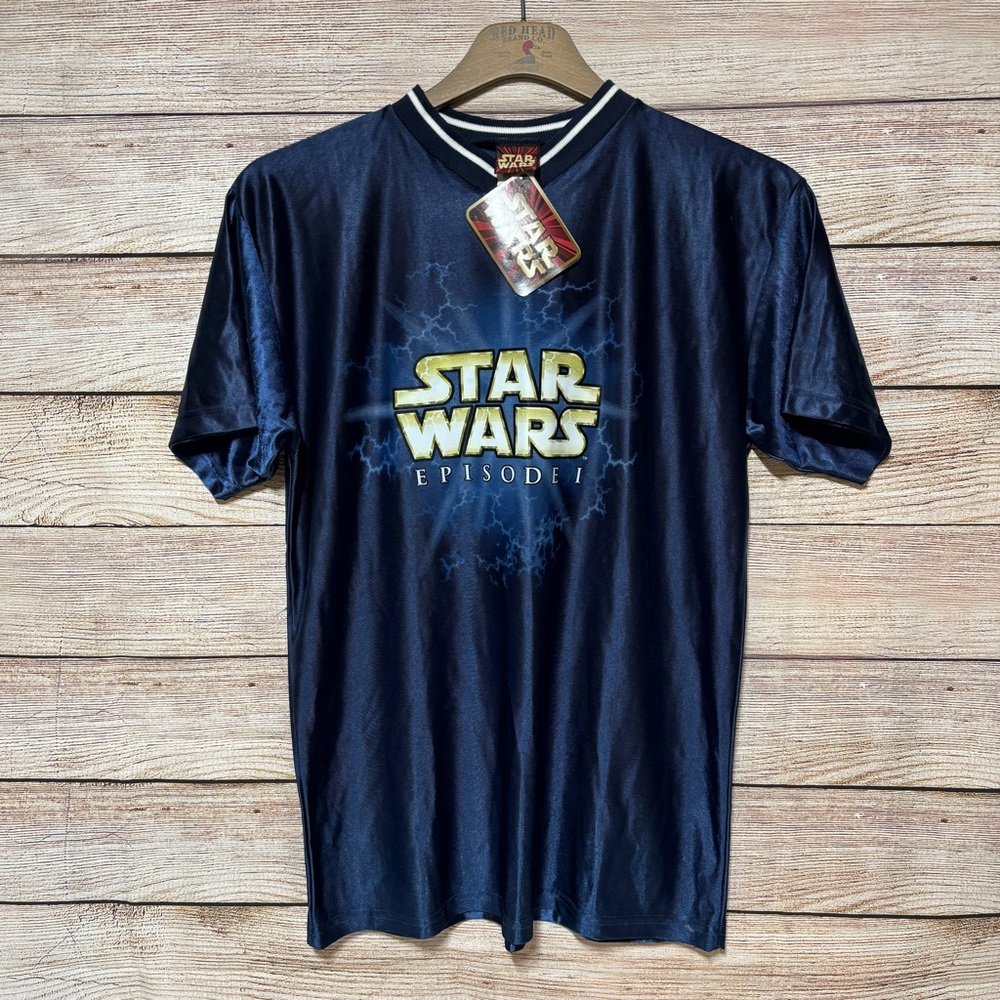 Vintage Star Wars Deadstock NWT Episode I Movie Promo Jersey Shirt 90s 00s Med